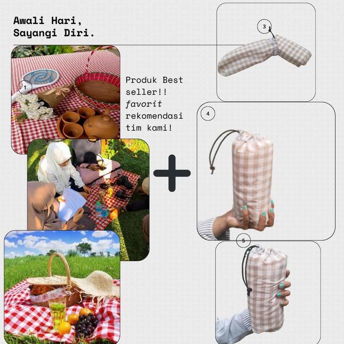 Tikar piknik portable dengan tas/pouch