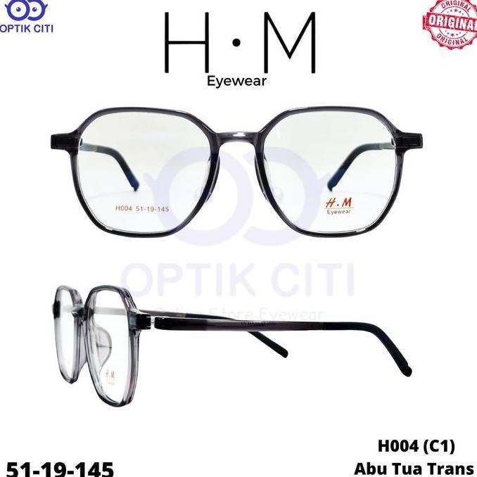 Frame Kacamata Pria Wanita Kotak HM H004 || Ringan || Lentur || Original