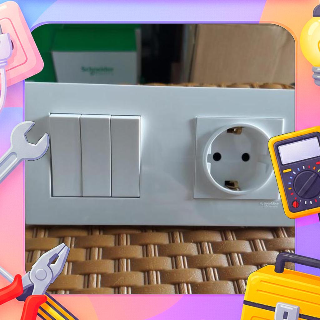 Vivace Saklar 3 Gang Dan Stop Kontak Schneider