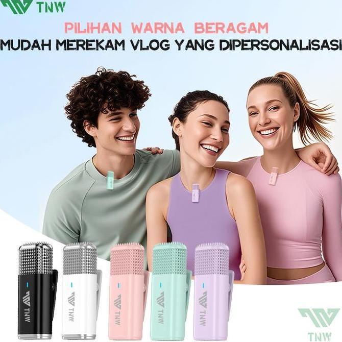 Musiq- Tnw A17 Microphone Wireless Mic Wireless Clip On Microphone Youtuber Suara Jernih Mic Bluetoo