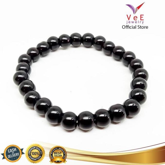 Bisainstan- Gelang Batu Giok China Asli Hitam - Vee Gelang Pria Wanita Kesehatan Anti Virus