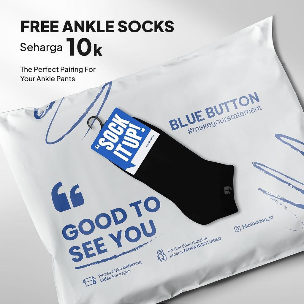 DM BLUEBUTTON Celana Chino Ankle Pants Slim Fit Celana Panjang Pria Sage