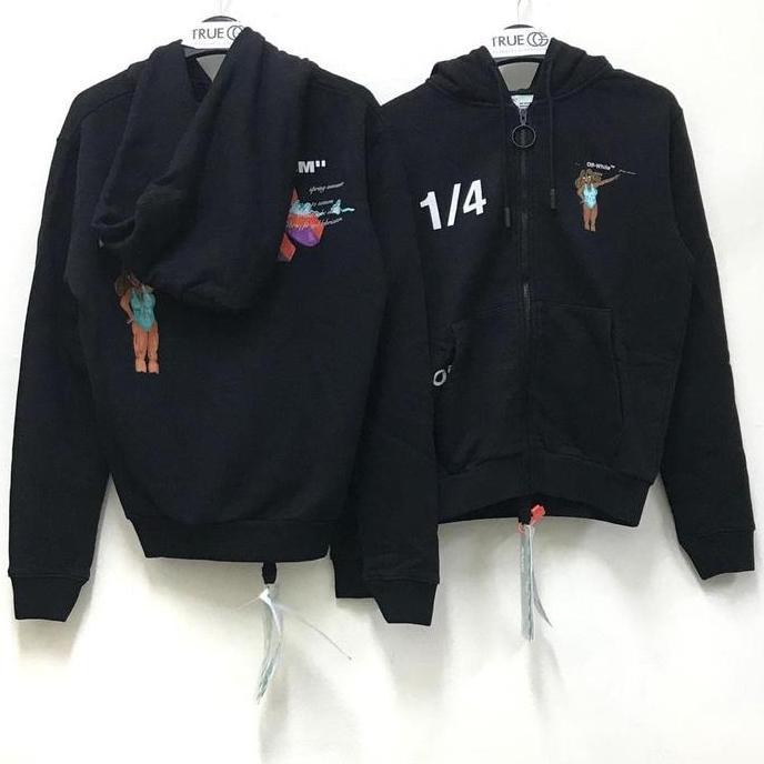 Off White Dondi Woman Zip Jaket Hoodie 100% Orinal