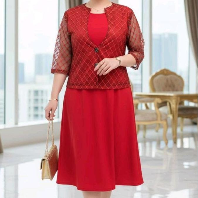 JUMBO dress blazer brukat premium import khusus bsize
