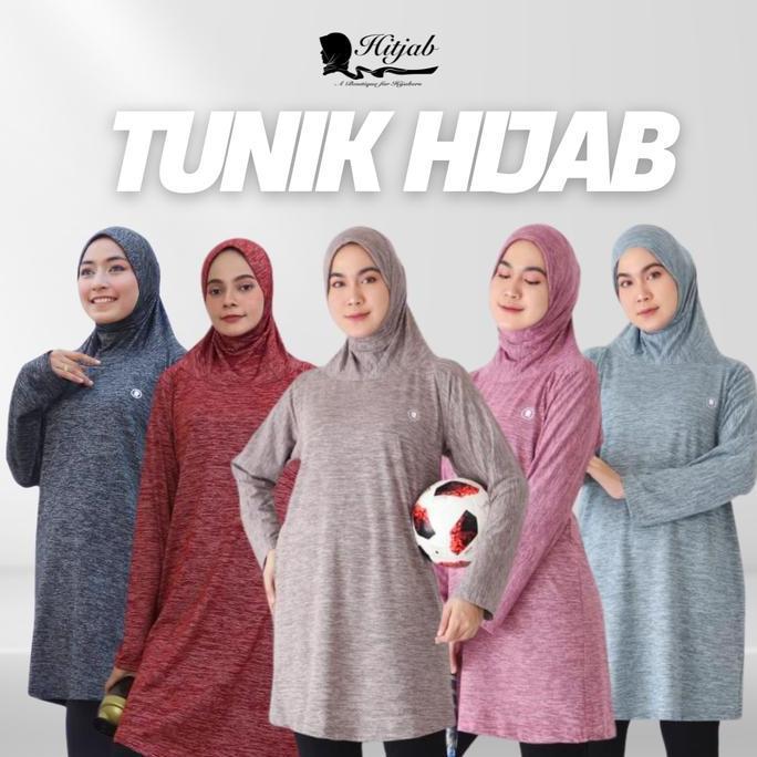Tunik Hijab Set Olahraga Baju Senam Tennis Bersepeda Yoga
