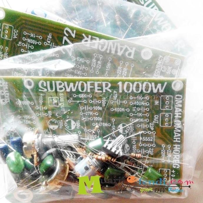 PAKET DIY Subwoofer Speaker Aktif 2.1 Driver Stereo in out Subwoofer