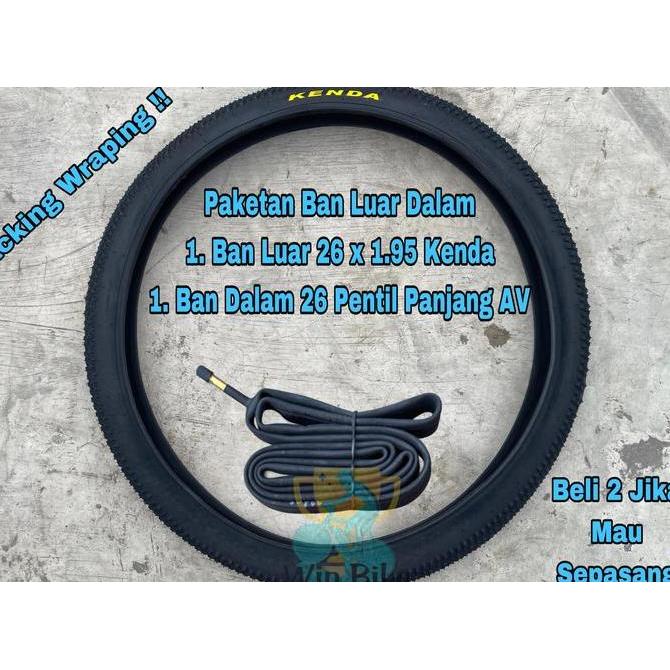Promo Ban Luar dan Ban Dalam Paket Ban Luar dan Ban Dalam Pentil Panjang Sepeda MTB Gunung Mini 26 x