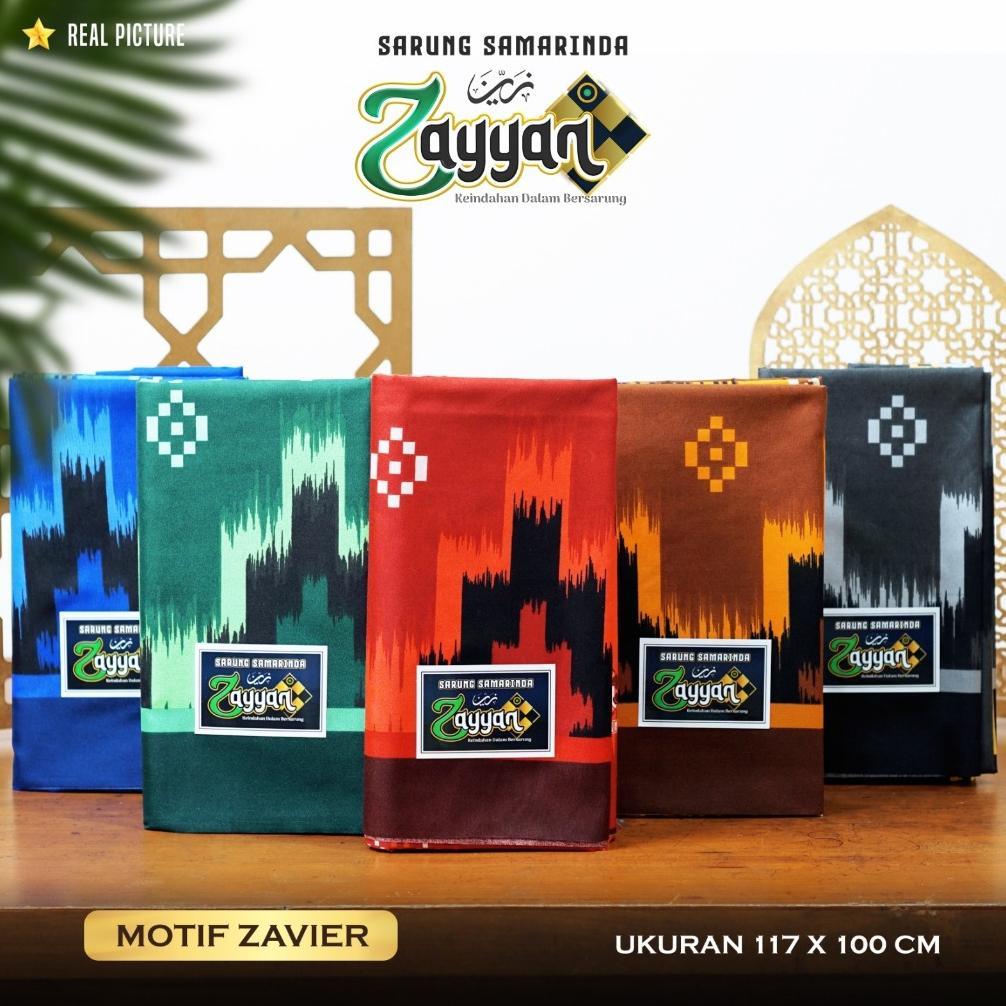 Zayyan Sarung Samarinda ASLI JUMBO ( 117 x 100 cm ) ( Zavier) HALUS dan WANGI / Sarung Pria Muslim
