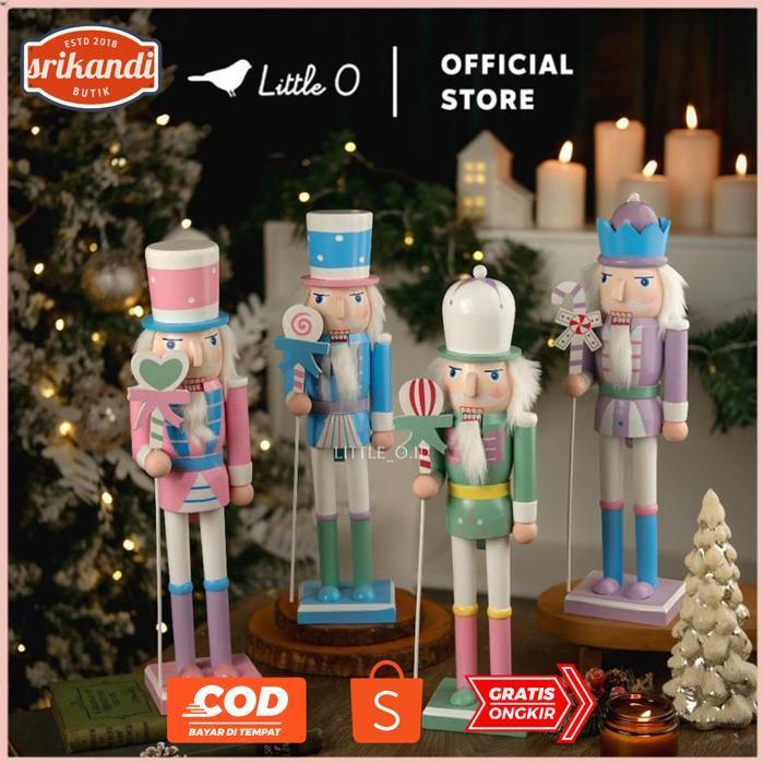 SRIKANDIBUTIK LITTLE O CHRISTMAS NUTCRACKER SOLDIER PATUNG NATAL DEKORASI NATAL HIASAN NATAL IMPOR A