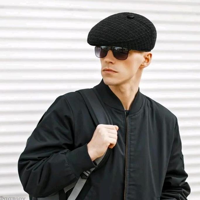 Laristop- Topi Baretta Kancing Topi Seniman Unisex