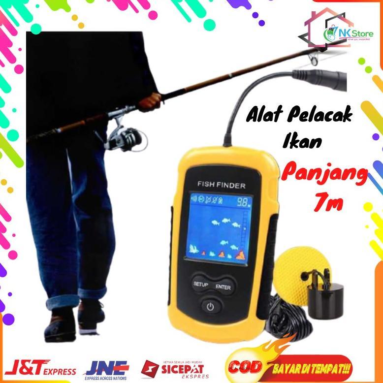 READYGan- Fish Finder Alat Pelacak Pendeteksi  Ikan Laut Portable Sonar  Range 100M Panjang Kabel 7 