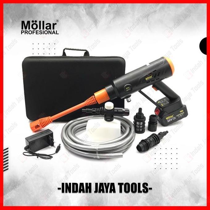 MOLLAR CDHPW20500 20V Jet Cleaner Cordless Baterai Mesin Cuci Motor AC Mobil High Pressure Washer