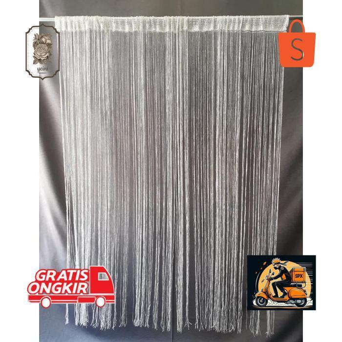 YEINIMARKET TIRAI BENANG GLITTER 300X300 DEKORASI LAMPION DAN BACKDROP AGUSTINESUPPLY