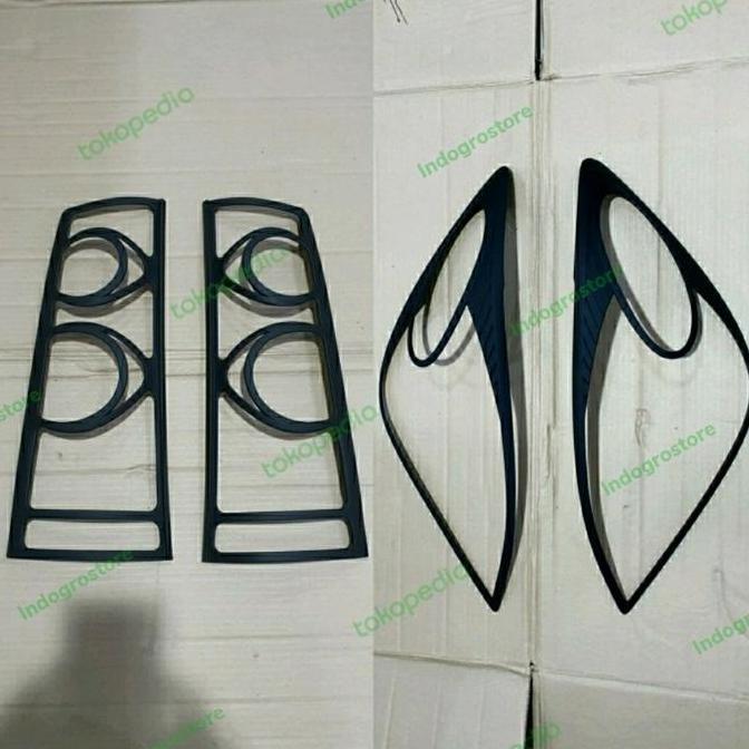Paket Kompilt Garnish List Lampu Depan Belakang Cover Handle Outer Tangki Hitam Mobil Avanza New 200