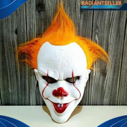 Topeng Pennywise Topi IT Joker Aksesoris Halloween Badut Clown Mask Costume Cosplay Original