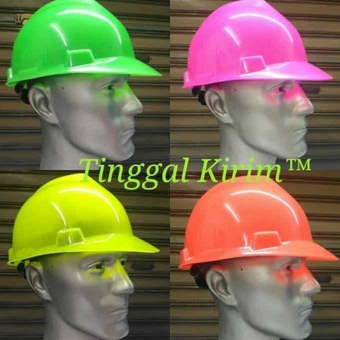 ORIGINAL Helm proyek safety unik warna terang banget. Pink, hijau, kuning, abu2 READY STOCK