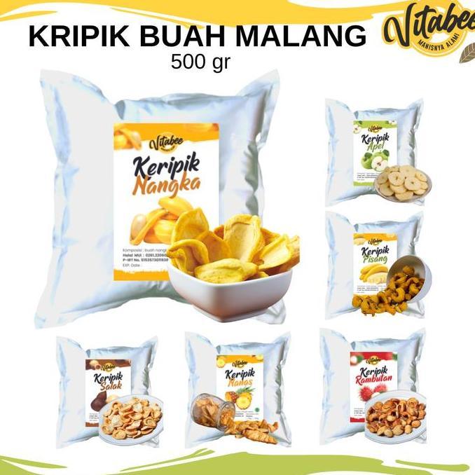 VITABEE JUMBO Keripik Buah 500 gram Nangka Apel Pisang Nanas Mangga Rambutan Kiloan Kualitas Super E