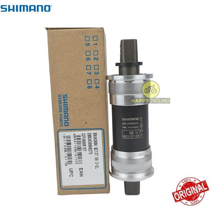 Promo Bottom Bracket BB Kotak Shimano UN300 127 127.5mm Bearing BSA 68mm Happy Cycling Diskon