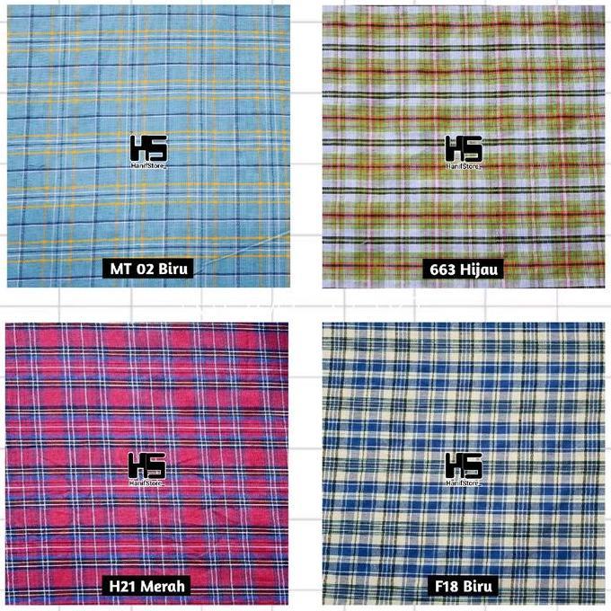 Best- Kain katun yardyed seragam sekolah motif kotak harga tertera per 0.5m #1