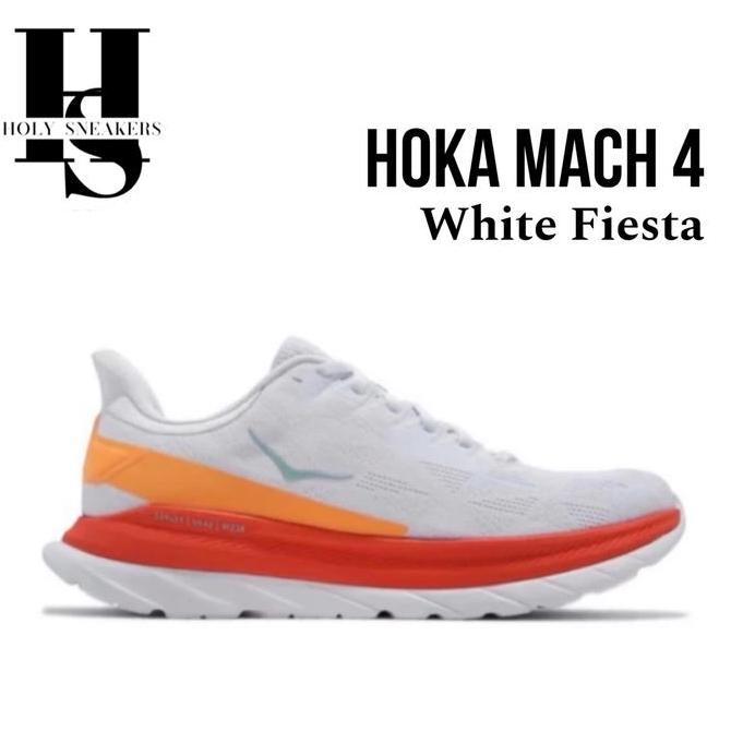 Hoka One One Mach 4 Running Shoes - White Fiesta