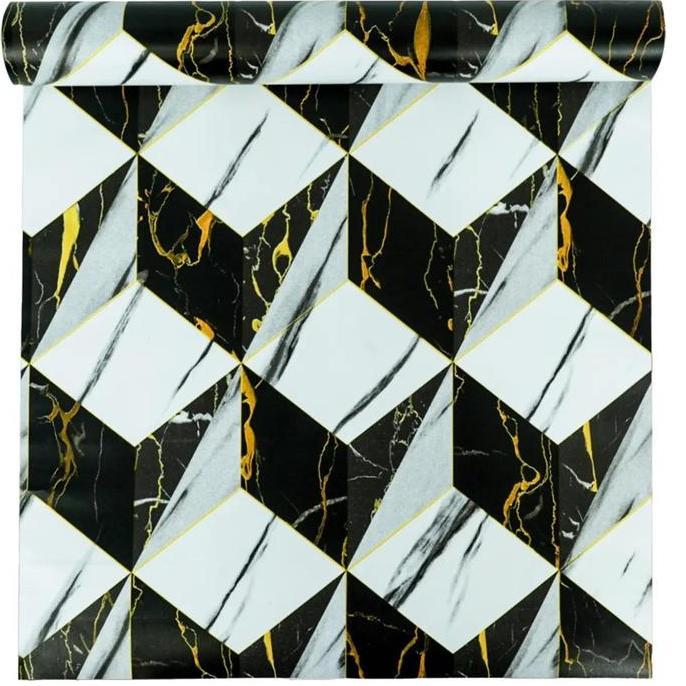 Wallpaper Dinding Motif Kubus 3d 45cm x 10m