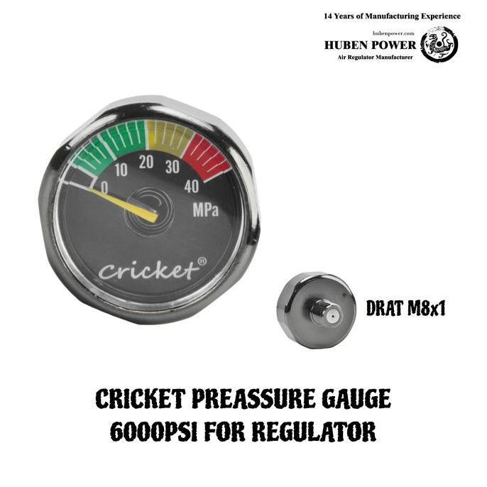 MANOMETER REGULATOR CRICKET PAINTBALL DRAT M8 SILVER ORIGINAL DAN TERPERCAYA
