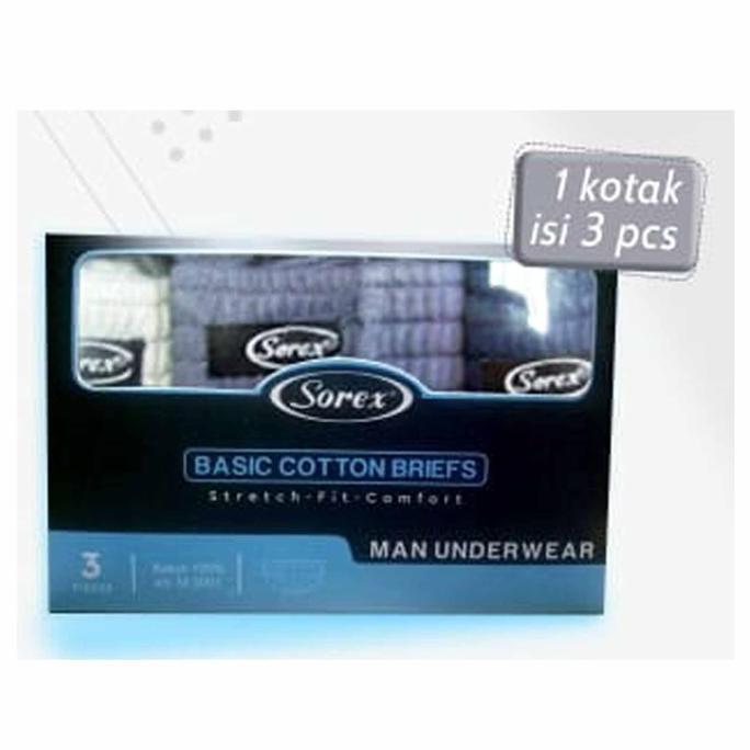 Ytta- Sorex 3 Pcs Celana Dalam Pria Sorex Original Katun Premium Aneka Warna