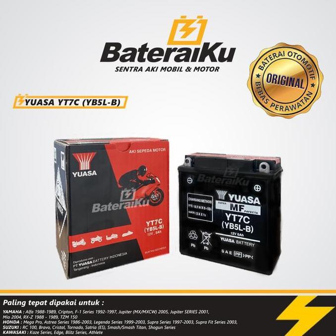 promo Aki Yuasa Original YT7C Aki Kering Aki Motor Mio Lama, Mio Sporty, Astrea, F1Z, dll terlaris