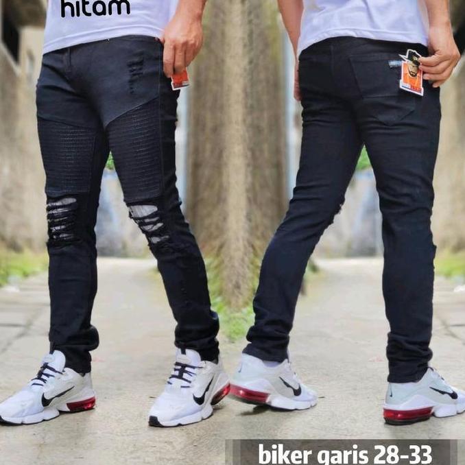 Mntp- Terlaris Dan Terkeren Celana Jeans Bikers Putih Sobek-Sobek Pria/Celana Jeans Panjang Bikers P