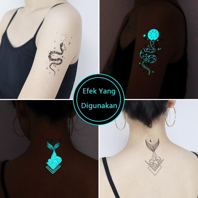 Good- [COD]1 Pcs Tato Temporer Tahan Lama 15 Hari Tato Temporer Anti Air/tato Bercahaya Di Malam Har