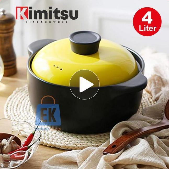 Panci Keramik Tahan Api 4 Liter Kimitsu Q88291 Panci Casseroles Panci Panci Sapo Panci Kramik Clay P