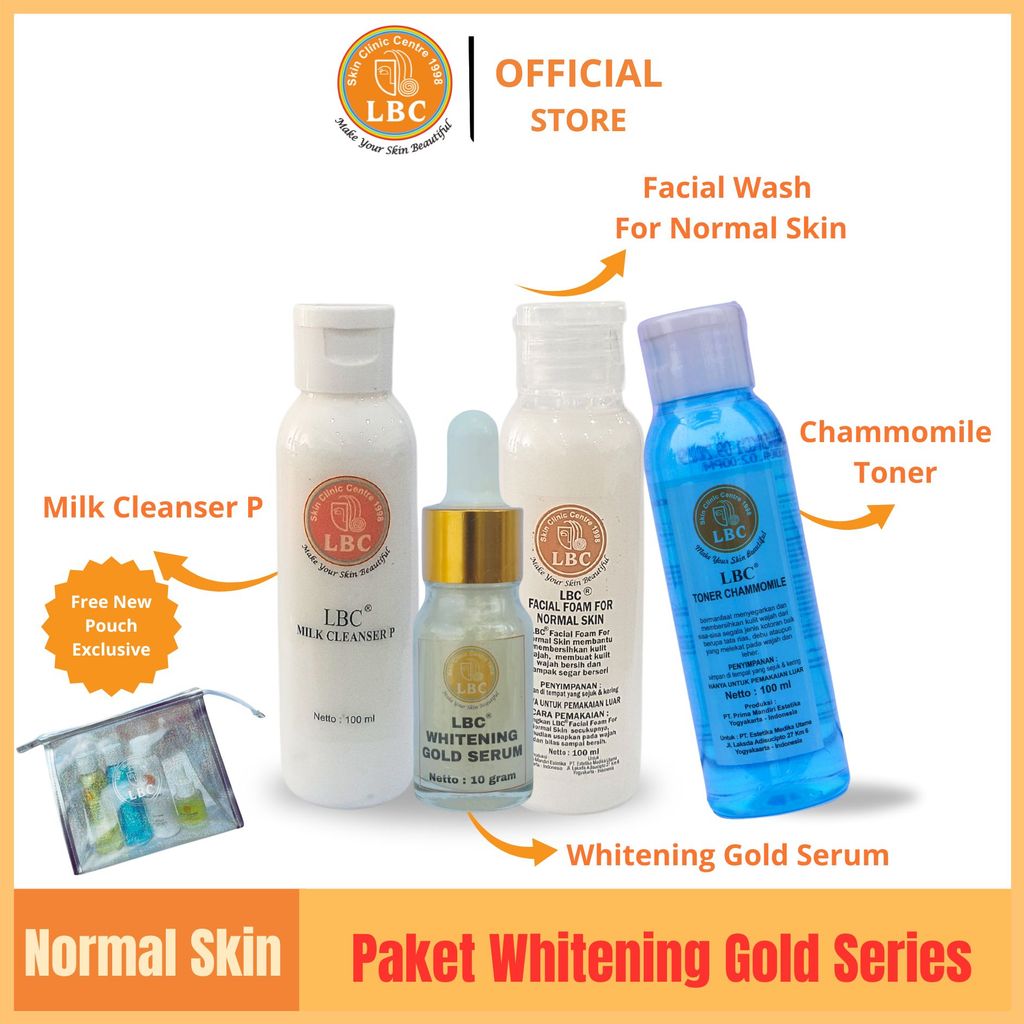 LBC Paket Whitening Gold Series For Normal Skin (FREE POUCH)