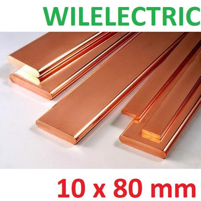Promo Busbar / plat / rail copper import 10 x 80 10x80 mm asli tembaga 4 m Diskon