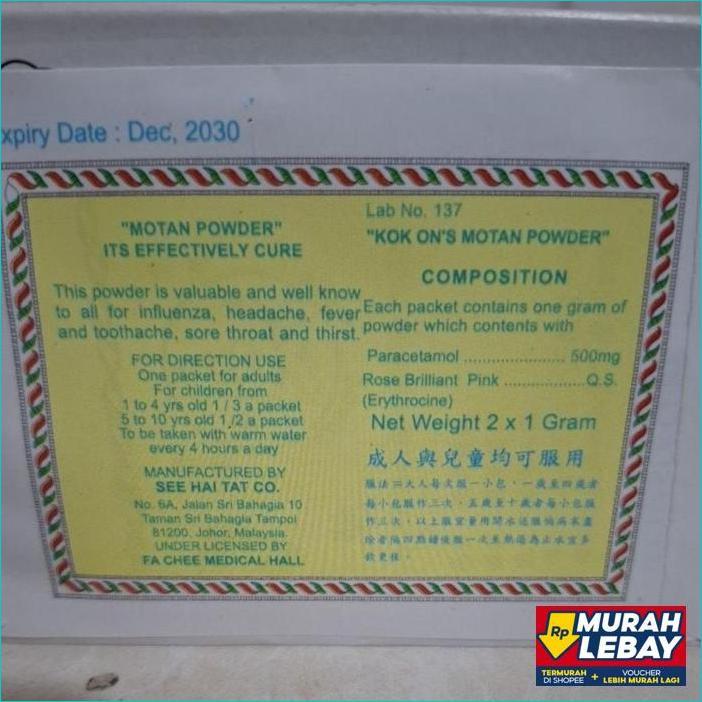 Motan Powder Isi 12 Bgks - Obat Puyer Pilek, Demam Anak2 Dan Dewasa Kenyamanan