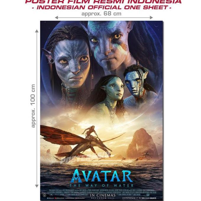 Poster Film AVATAR : THE WAY OF WATER - original Indonesian one sheet, ukuran 68 x 100 cm