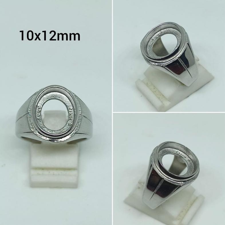 Cute- Cincin/Emban/Ring Titanium Rr 10X12Mm Oval