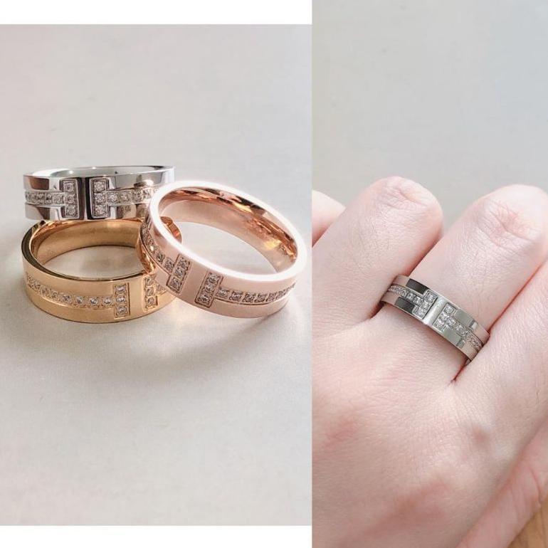 Cute- Cincin Huruf T Mata Titanium Cs214