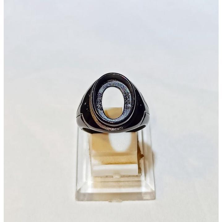 Cute- Cincin/Emban/Ring Titanium Rr/Ba Tanam Hitam 14X10Mm