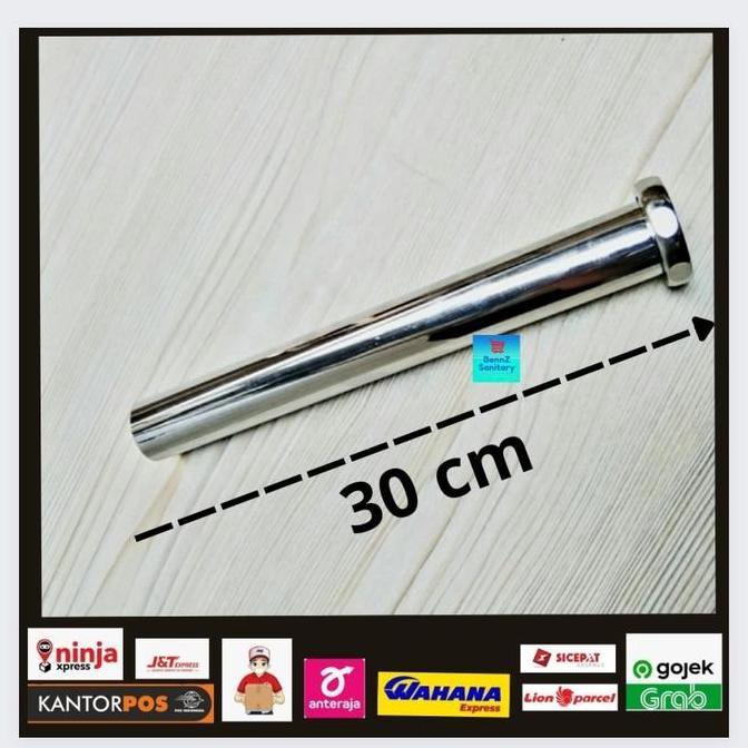 Bath- Pipa Pemanjang Sifon Wastafel 30 Cm / Pipa Penyambung Sifon Angsa Wastafel Panjang 30Cm