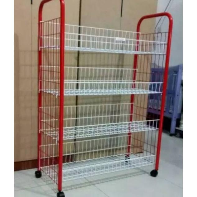RAK SERBAGUNA JUMBO RAK DISPLAY SNACK JUMBO RAK CHIKI RAK BESI 4 SUSUN MASTER