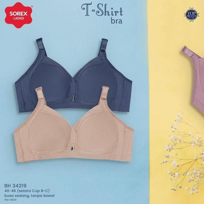 Upap- Sorex Bh Bra 34219 Tanpa Kawat Busa Sedang / Bh Sorex Kait 3 Cup Besar Size 40-46 Super Soft