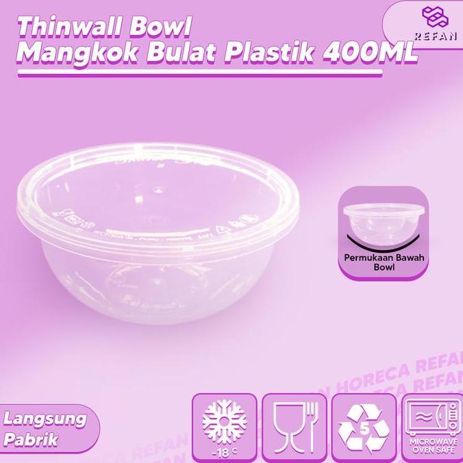 Good- Mangkok Plastik 400 ml / Tempat Makan Nasi Cup Puding Thinwall