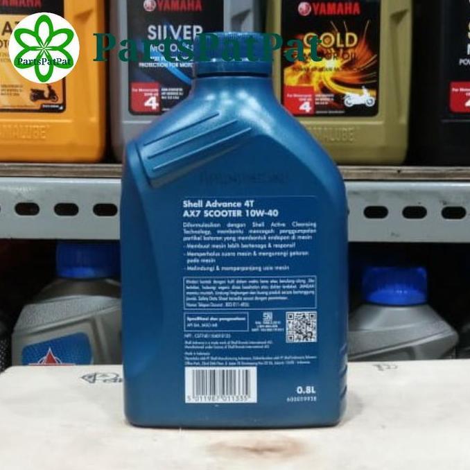 Hiww- Oli Mesin Shell Advance Ax7 Ax 7 Ax-7 Matic 08Lt 800Ml 10W40 10W-40