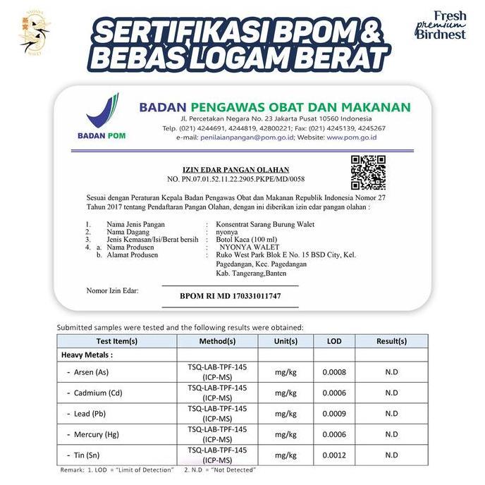 Ladyxy- Nyonya Walet - Minuman Sarang Walet - Bird Nest Drink - Classic Nest (80% Bird Nest) - Box 8