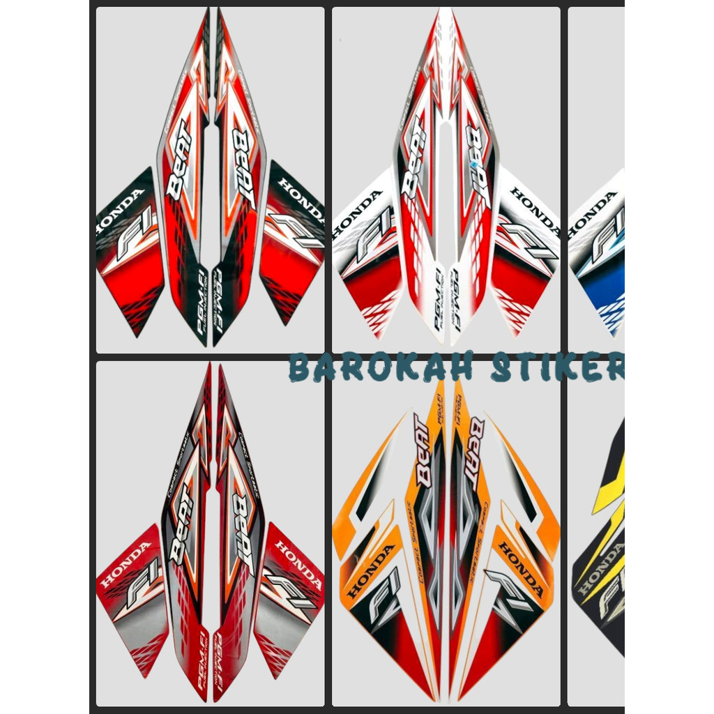 Striping stiker polet motor honda beat fi 2014 merah stiker list body motor standar berkualitas orig