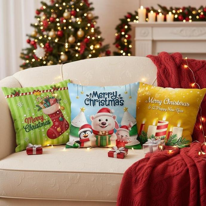 Romx- Bantal Natal Christmas Cushion Bantal Dekorasi Sofa Bisa Custom Design