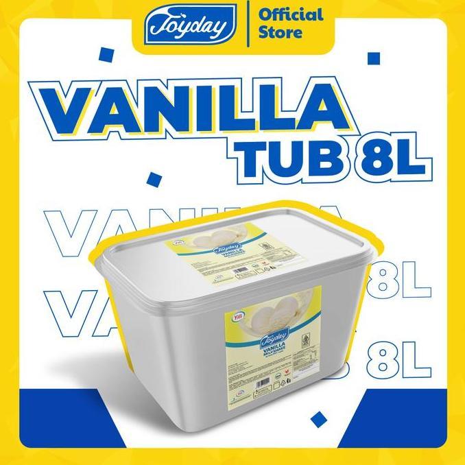 Joyday Ice Cream Vanilla Bucket 8L - Es Krim Ember [Hanya INSTAN CEPAT]