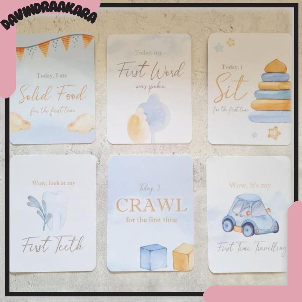 Baby milestone card custom kartu selfie papan nama pencapaian bayi bulanan Bigpromo