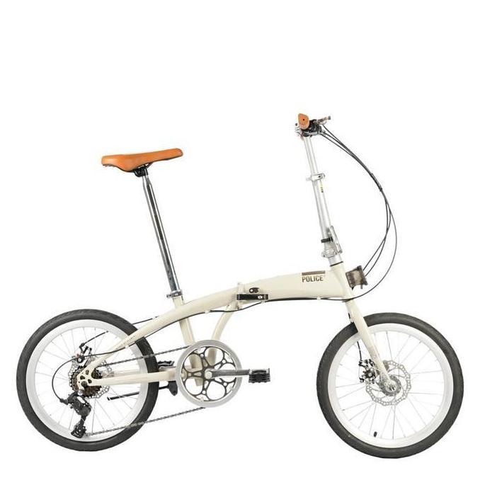 Terlaris Sepeda Lipat Dewasa 20 Inch Element Police Milan 8 Speed Rem Cakram - Milan Black, 20 Inch