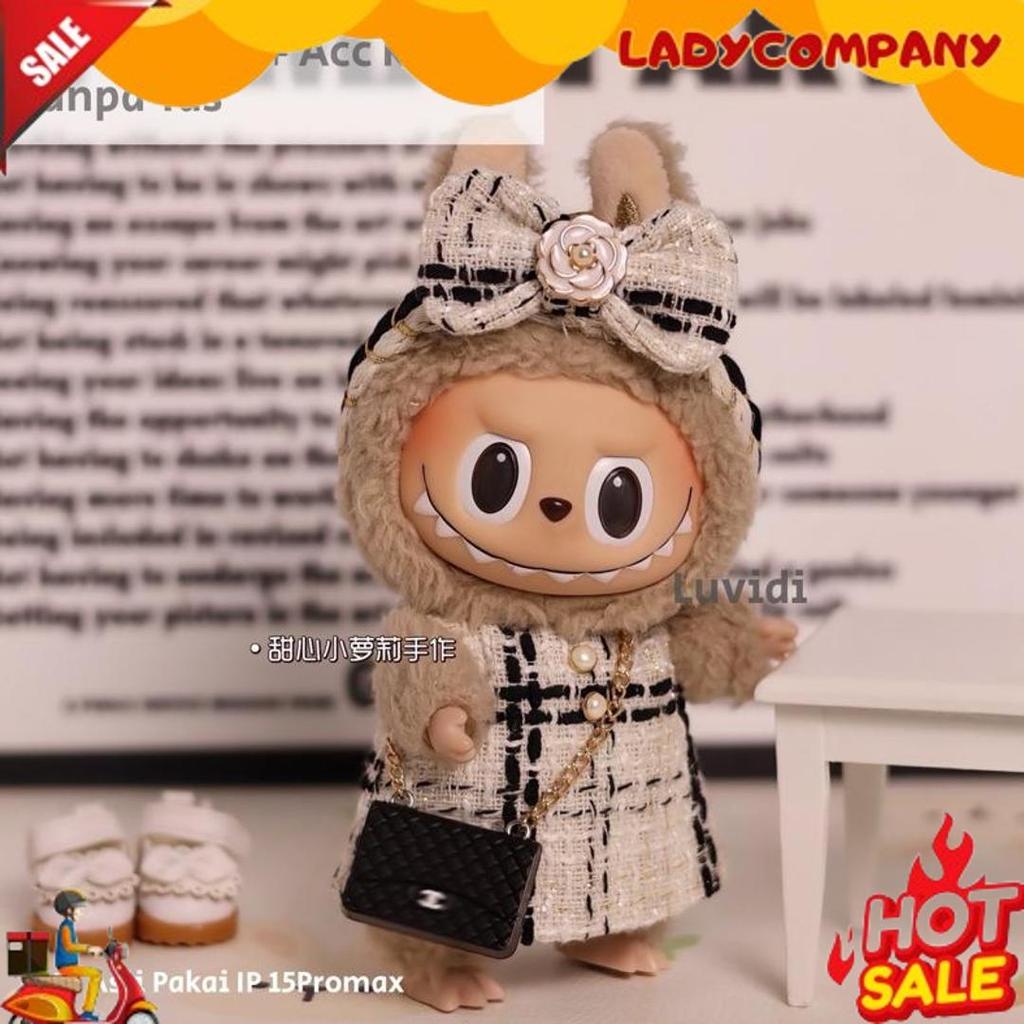 READY  Baju Pakaian LABUBU V1 V2 Branded Chanel LV Lucu Kacamata Tas Boneka Sale